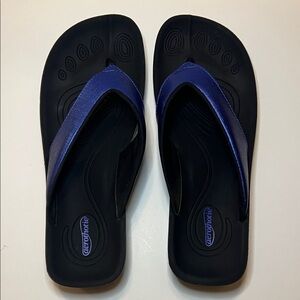 Aerothotic Black Purple Flip Flops Orthotic Comfort Sandals Women’s Sz 40 (US 9)